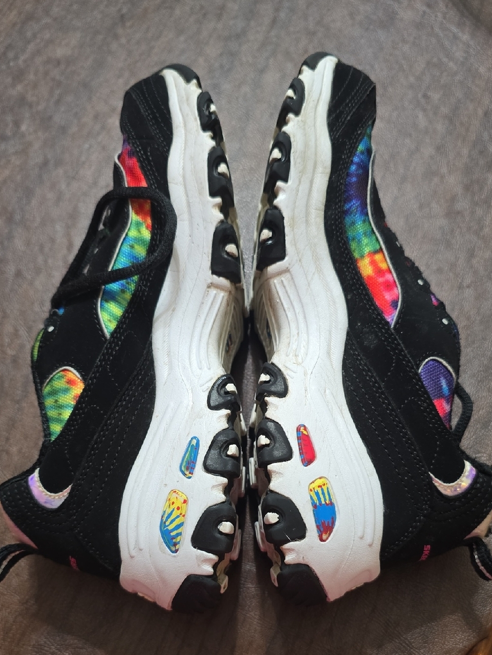 Skechers Women's Black Multi D'Lites Tie-Dye Accent Sneakers - Picture 4 of 7